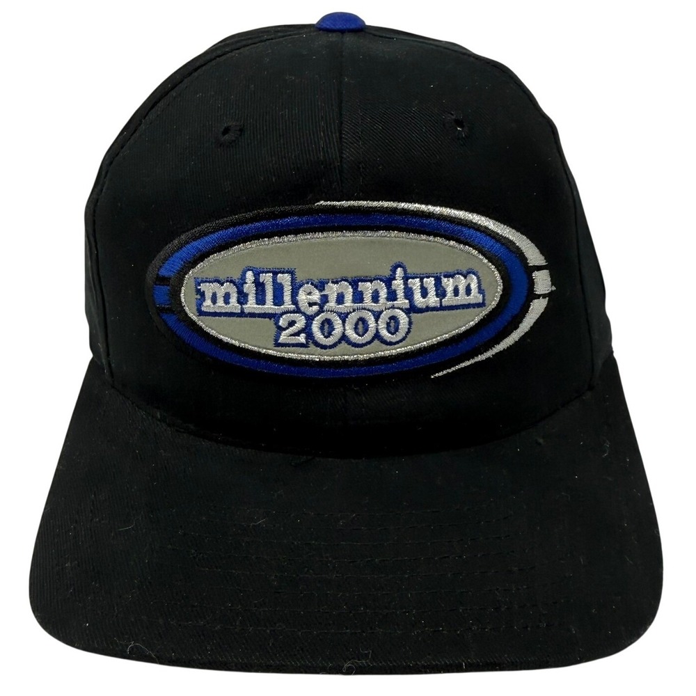 Millennium 2000 Hat Black Y2K Embroidered Strapback New ANNCO